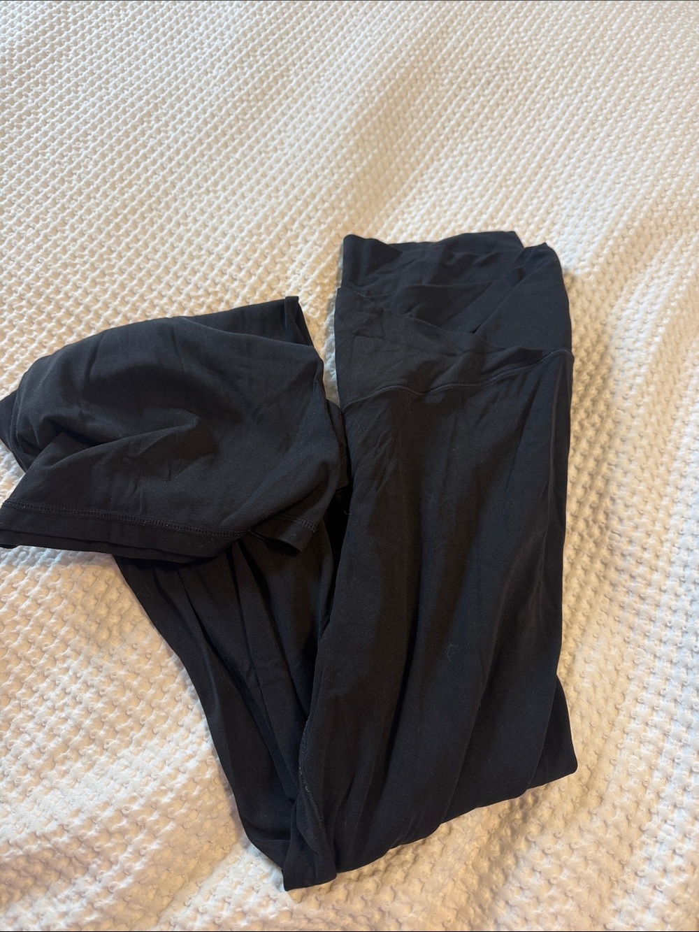 Aerie Black High-Waist Crossover Flare Leggings
